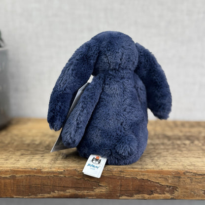 Jellycat Small Navy Bashful Bunny Rabbit - Small Navy Blue Bunny Rabbit Retired 