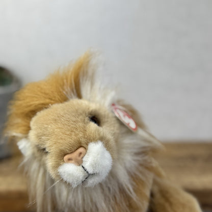TY Classic Sahara - Beanie Baby Large Lion Wild Cat Soft Toy Pristine Tags 8"