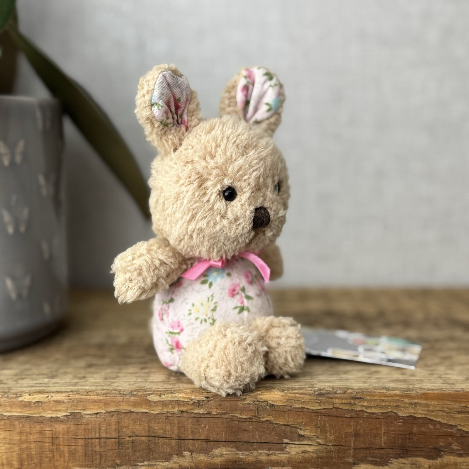 Jellycat Tiny Bonita Bunny Rabbit - Tiny Rabbit Floral Tummy & Bow Vintage 5”