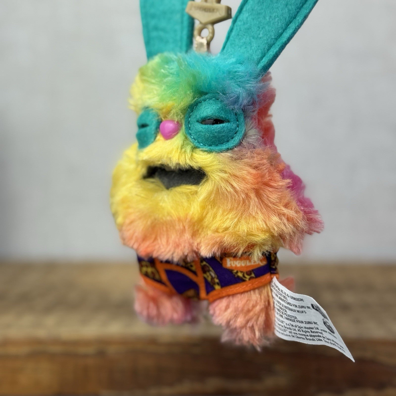 Fuggler Series 4 Keyring Soft Toy Collectible Budgie Rabbid Rabbit Rainbow Plush
