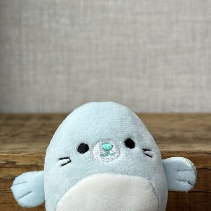 Squishmallows Squishville - Micromallows - Tiny Dorgee Blue Seal Soft Toy 2”