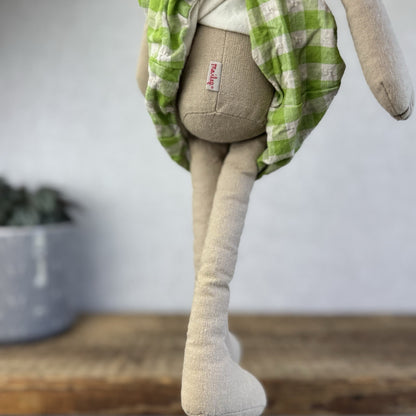 Maileg Medium Bunny Christina Rabbit Girl - Rare/ Retired 2011 Green Dress 16”