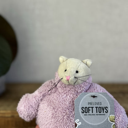 Jellycat Poloneck Peeker Cat Kitten - Lilac Jumper Cute Vintage Beanie 5”