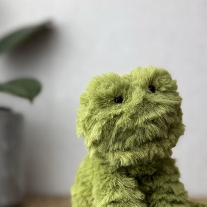 Jellycat Small Fuddlewuddle Frog - Small Green Textured Frog Beanie Retired 6”