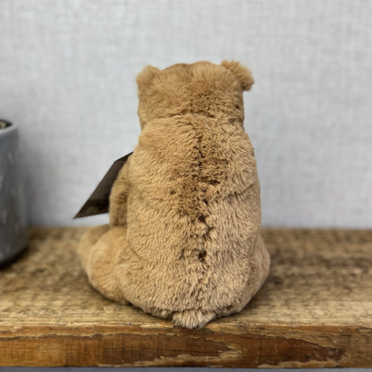 Jellycat Small Cecil Bear - Small Sitting Brown Bear Beanie Plush Retired 8"