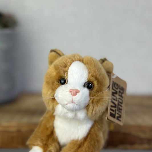 Living Nature Soft Toy Cat (Kitten) Mini Ginger Cat Kitten New With Tags 5"