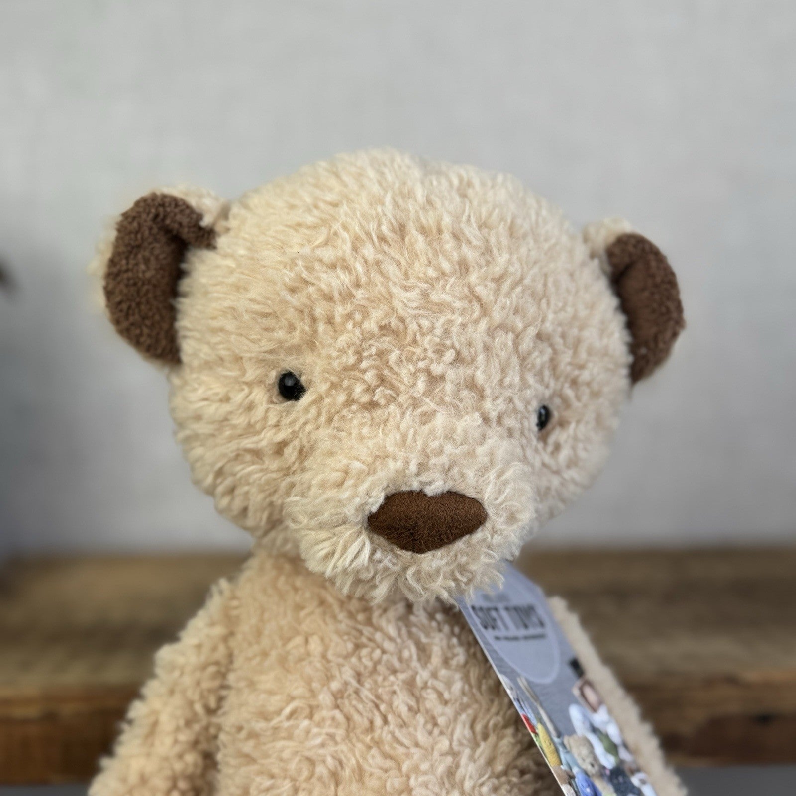 Jellycat Medium Vintage Bear - Vintage Light Brown Bear Beanie Soft Toy 12” (#2)