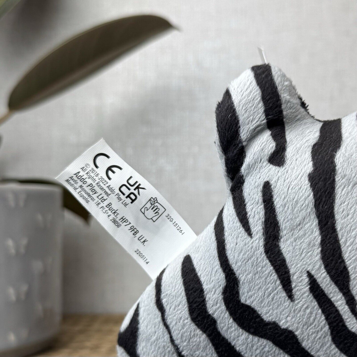 Fuggler Oogah Boogah Zebra Print - Grey Striped Fuggler Soft Toy Plush Grey