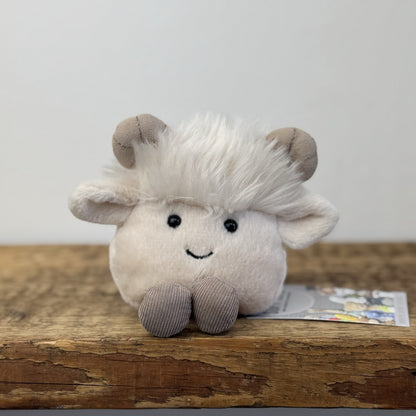 Jellycat Amuseabean Ram - Small Cream Beanie Goat Farm Animal Toy Retired (#2)