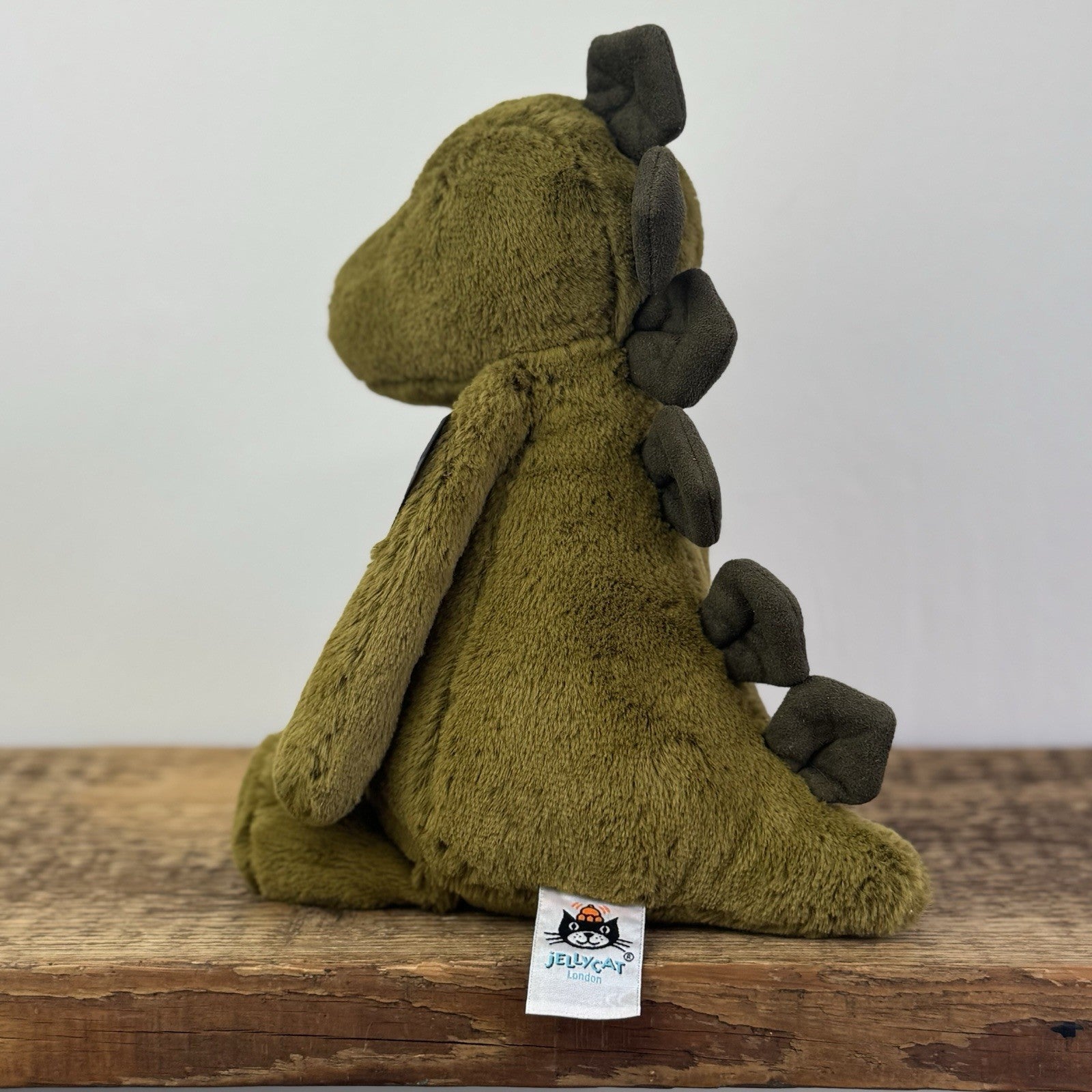 Jellycat Medium Bashful Dinosaur - Dark Green Beanie Dino Retired Rare 12”