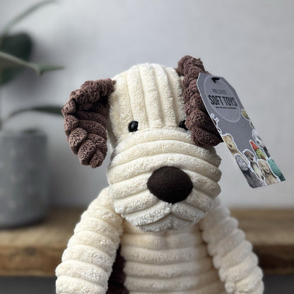 Jellycat Medium Cordy Roy Puppy Dog - Cream & Brown Corduroy Dog 14"
