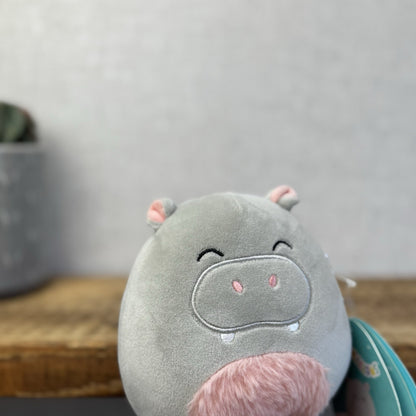 Squishmallow 5" Harrison Hippo Small Plush Squish New With Tags Grey/pink
