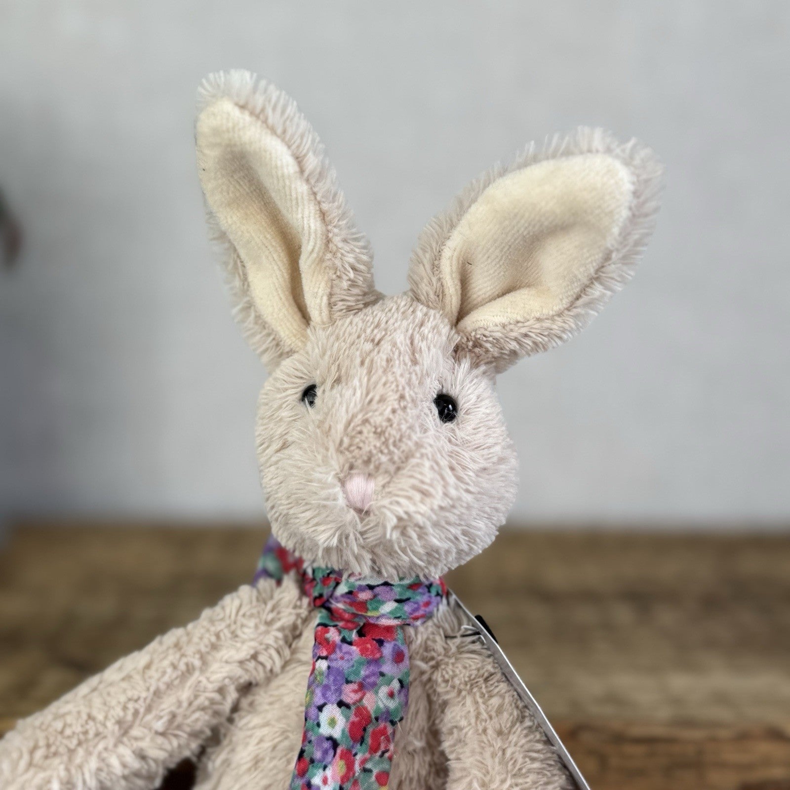 Jellycat Chi Chi Bunny Beige - Small Rabbit With Scarf Beanie Retired Rare 10”