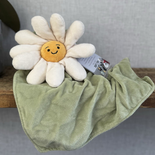 Jellycat Fleury Daisy Soother - White Flower Soft Comforter Baby Girl Blanket