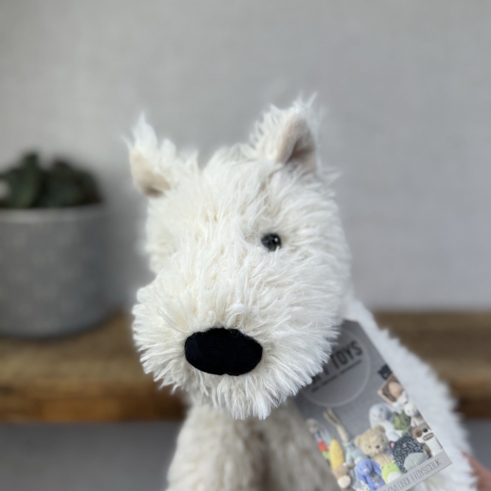 Jellycat Munro - Munro White Scottie Dog Soft Toy Beanie Retired 12”