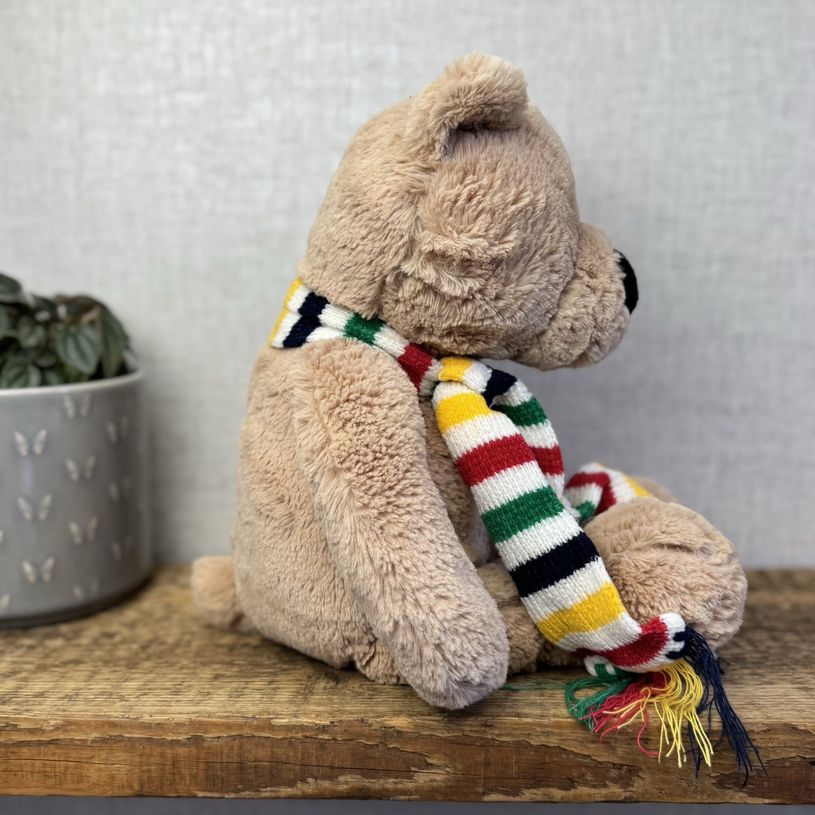Hudsons Bay Company Pelly Bear 2007 (Animal Adventure) Striped Scarf Beanie Bear