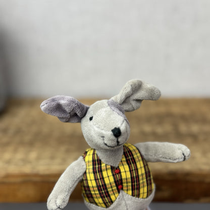 Jellycat Waistcoat Pup Dog - Small Vintage Puppy Beanie In Waistcoat Tiny 6"