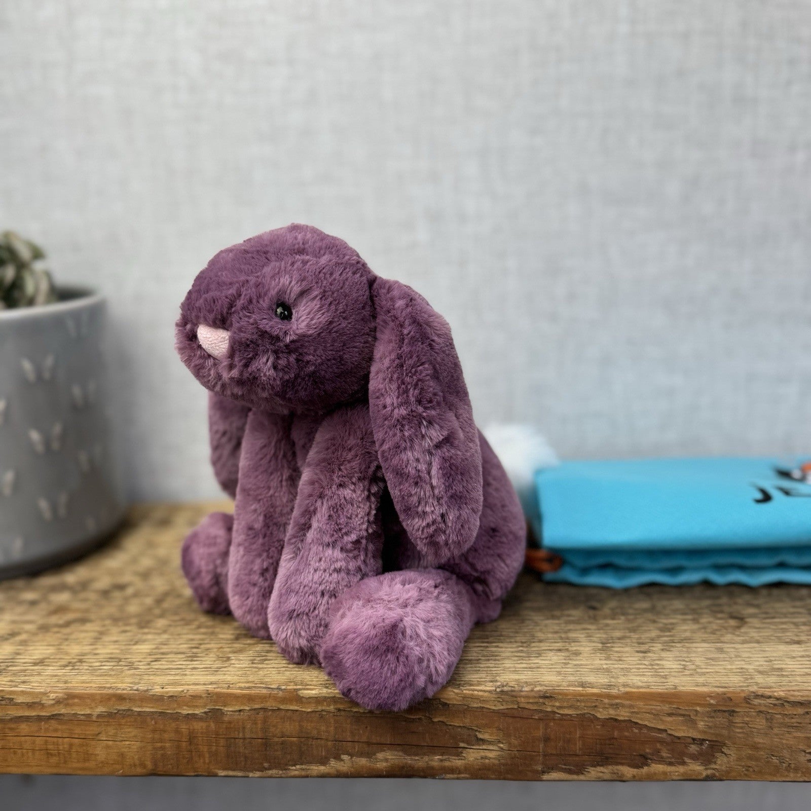 Jellycat Plum Small Bunny - Small Custom Smudge With Tags & Bag Gift Hand Dyed