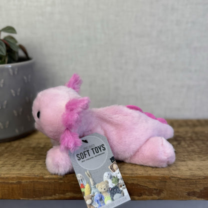 Build A Bear Pink Axolotl Sea Creature Mini Beans  - Small Beanbag BAB NWOT 7"