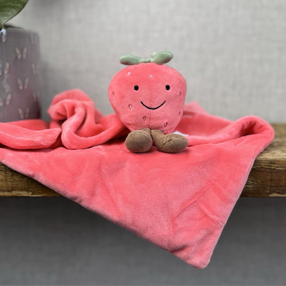 Jellycat Amuseable Strawberry Soother - Soft Pink Strawberry Comforter Retired