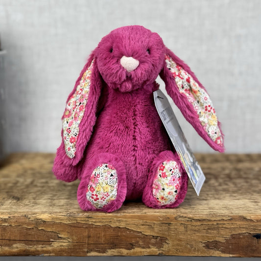 Jellycat Small Bashful Blossom Rose Bunny Rabbit - Retired Rare Bunny NWOT 8"