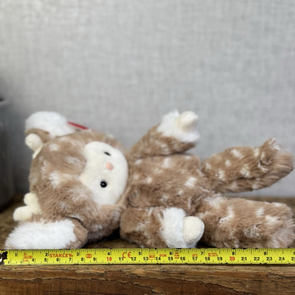 Keel Toys Snugglebies Soft Toy Deer Plush Beanie - Small Cute Winter Plush Tags