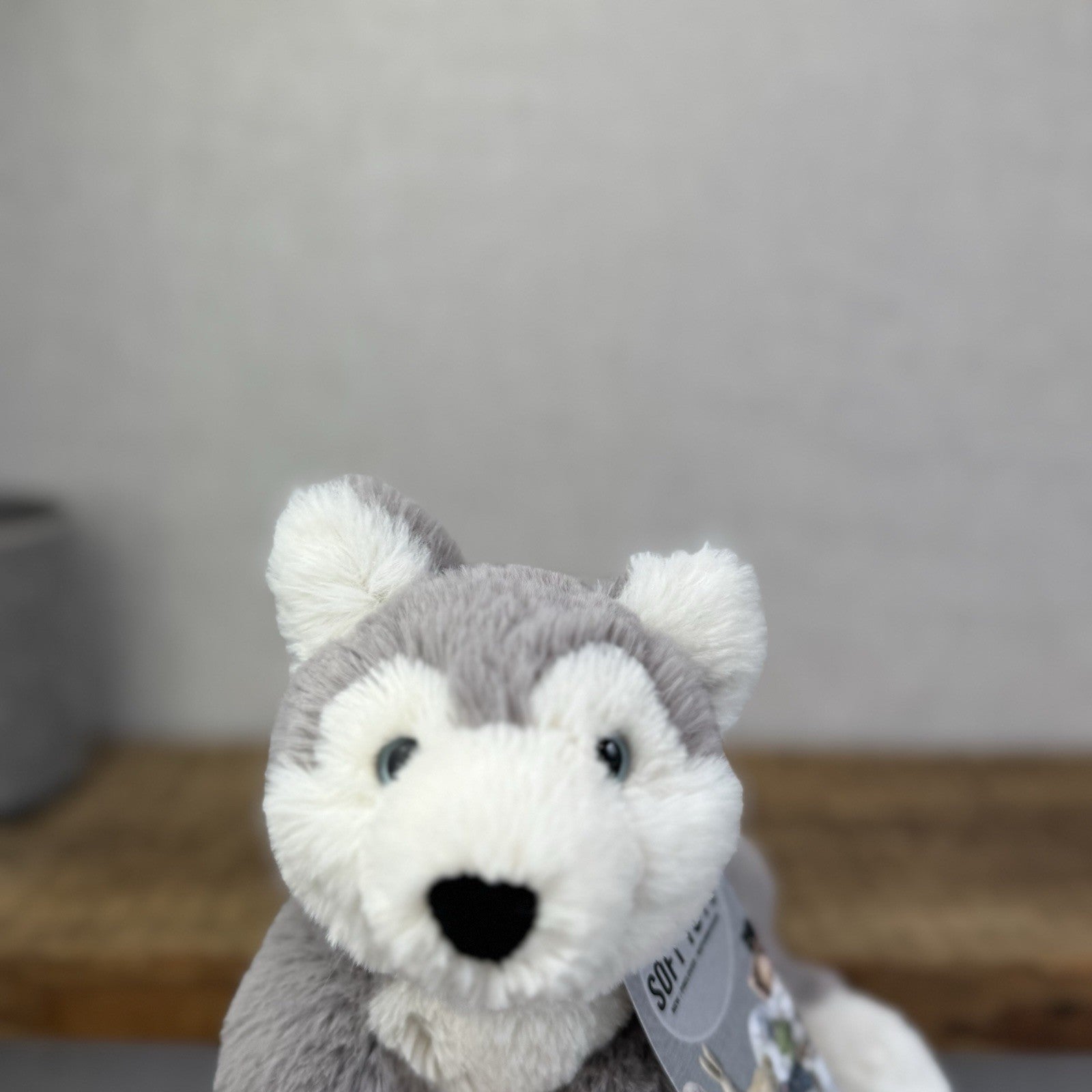 Jellycat Small Hudson Husky - Grey Laying Husky Beanie Soft Toy Retired 11"