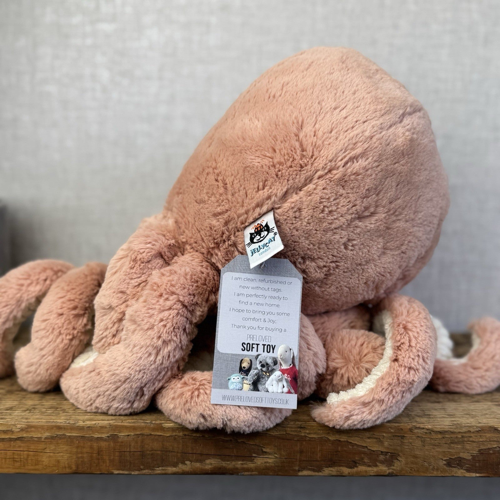 Jellycat Large Odell Octopus - Peach Large Octopus Beanie Retired Pink 20”