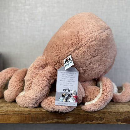 Jellycat Large Odell Octopus - Peach Large Octopus Beanie Retired Pink 20”