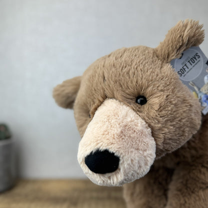 Jellycat Large Laying Woody Bear - Huge Brown Beanie Bear Large Retired 25”