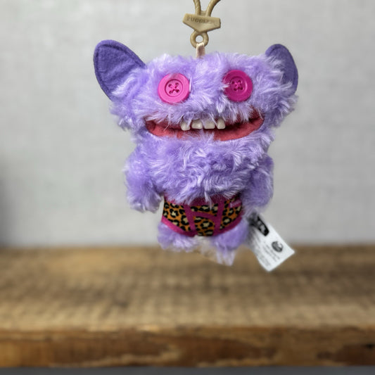 Fuggler Budgie Fuggler Grin Grin Keyring - Lilac Fluffy Fuggler Monster Clip 5”