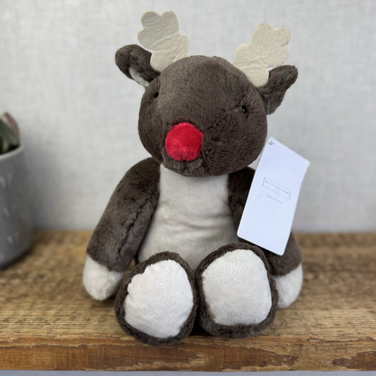 The Little White Company My First Reindeer With Tags - Super Soft Christmas Toy