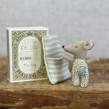 Maileg Sleepy/Wakey Baby Mouse In Matchbox - Royal Mouse Baby New