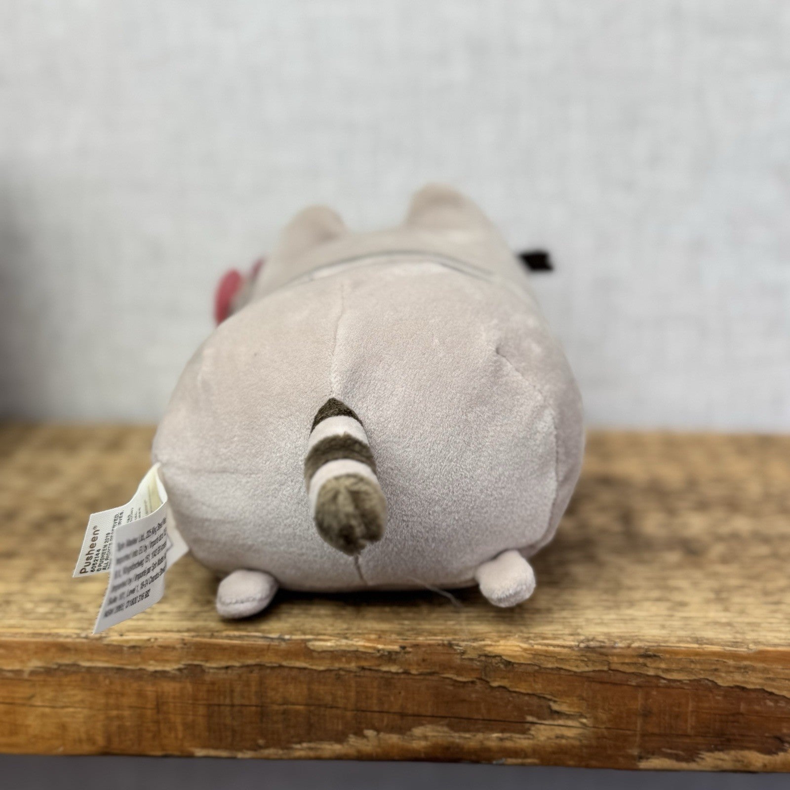 Gund Pusheen Cat Log Plush Retired Grey Tabby Cat 6"