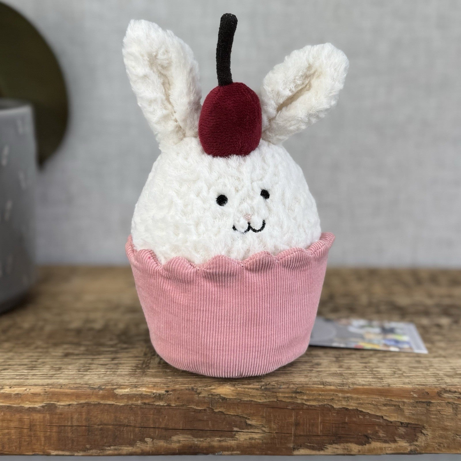 Jellycat Dainty Dessert Bunny Cupcake - Cute Bunny Cupcake Soft Toy Beanie 7”