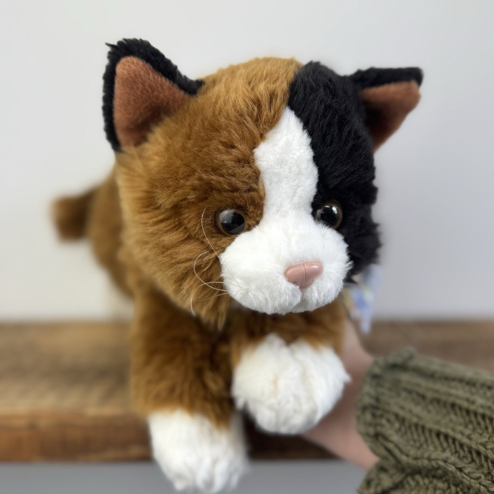 Vintage Dowman Soft Touch - Calico Cat Beanie Soft Toy, realistic ESSA