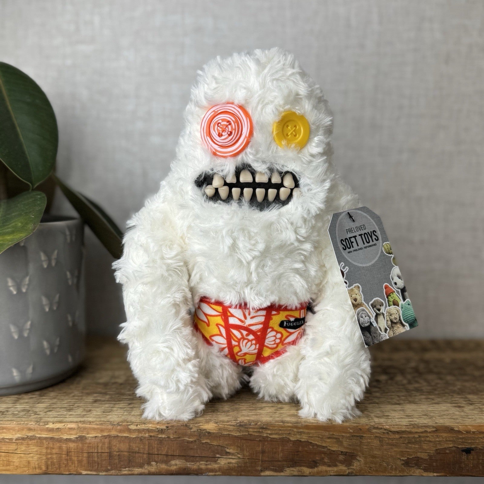 Fuggler Budgie Fuggler - Sasquoosh White Fuggler In Pants Retired Rare Monster
