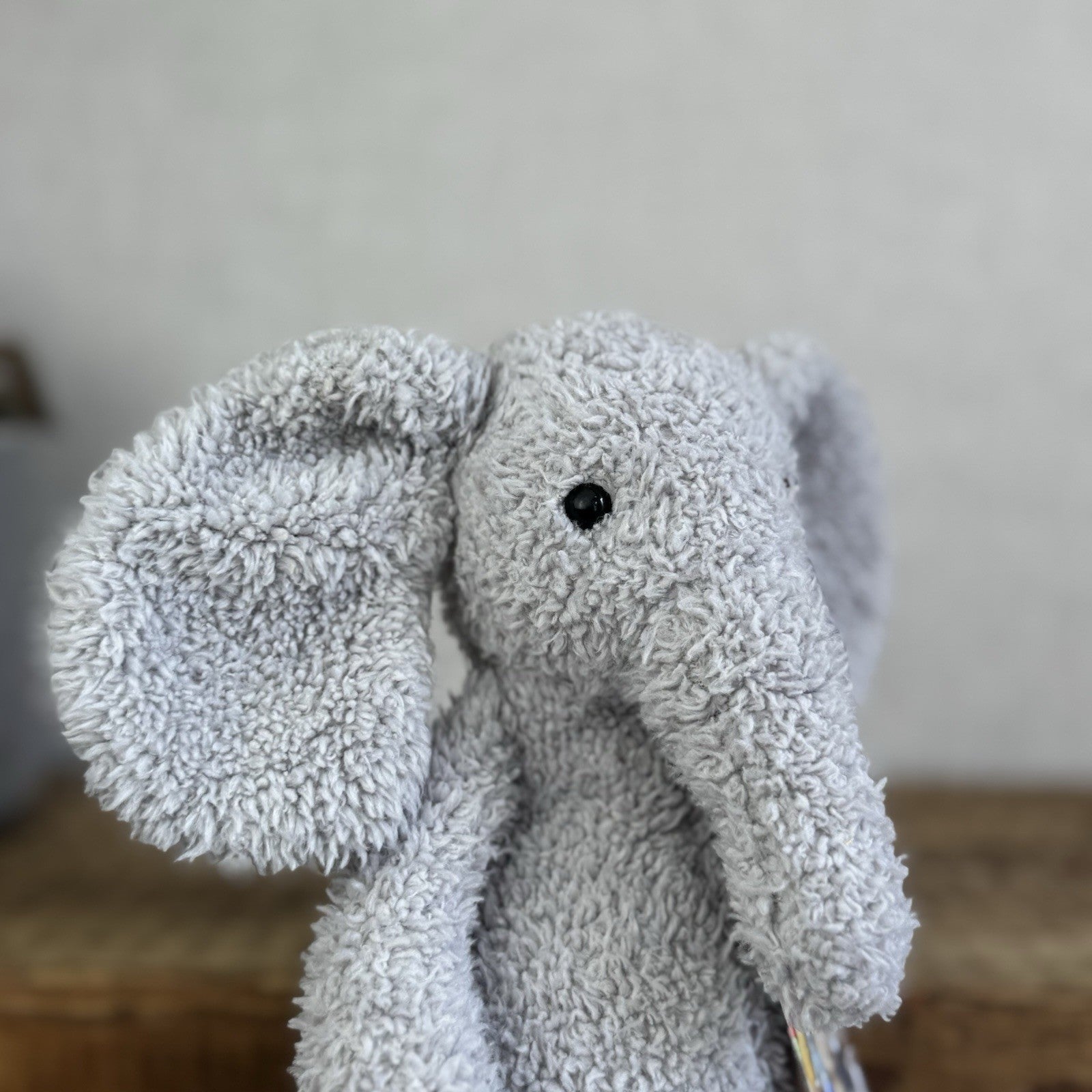 Jellycat Chou Chou Elephant - ChouChou Grey Beanie Textured Soft Elephant 10”