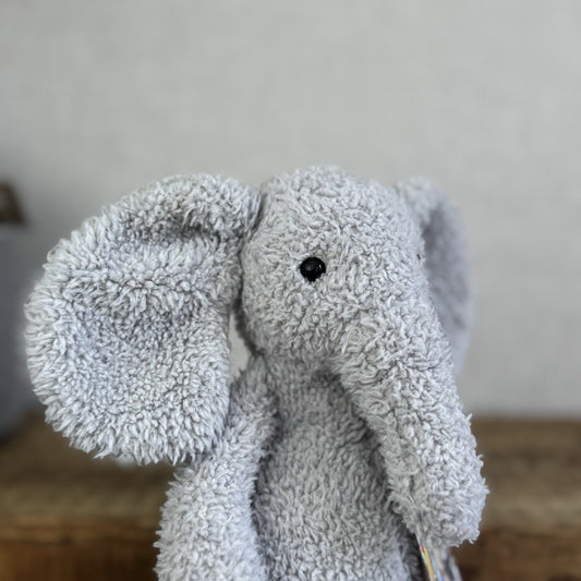 Jellycat Chou Chou Elephant - ChouChou Grey Beanie Textured Soft Elephant 10”