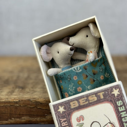 Maileg Twin Mice In Matchbox Retired - New Without Tags Boy/girl Twins