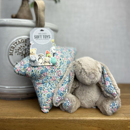Jellycat Blossom Beige Blue Bunny Rabbit Pink Musical Star Pull Soft Plush Toy