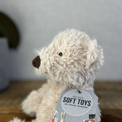 Jellycat Small Biscuit Bear - Curly Off White Small Beanie Bear Rare Retired 7"