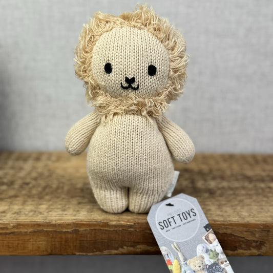 Cuddle + Kind Baby Lion Cat - Baby Cotton Yarn Knitted Wild Animal 7” NWOT