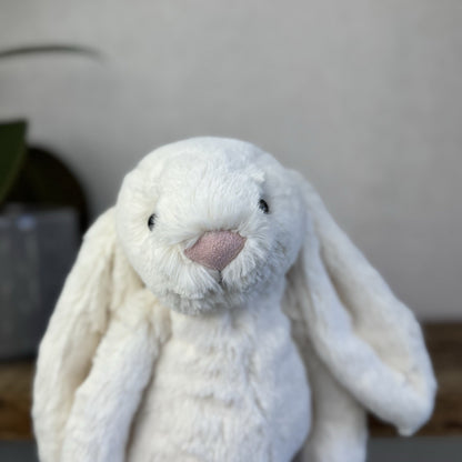 Jellycat Medium Cream Bashful Rabbit - Cream Off White Medium Bunny 12” New Tags