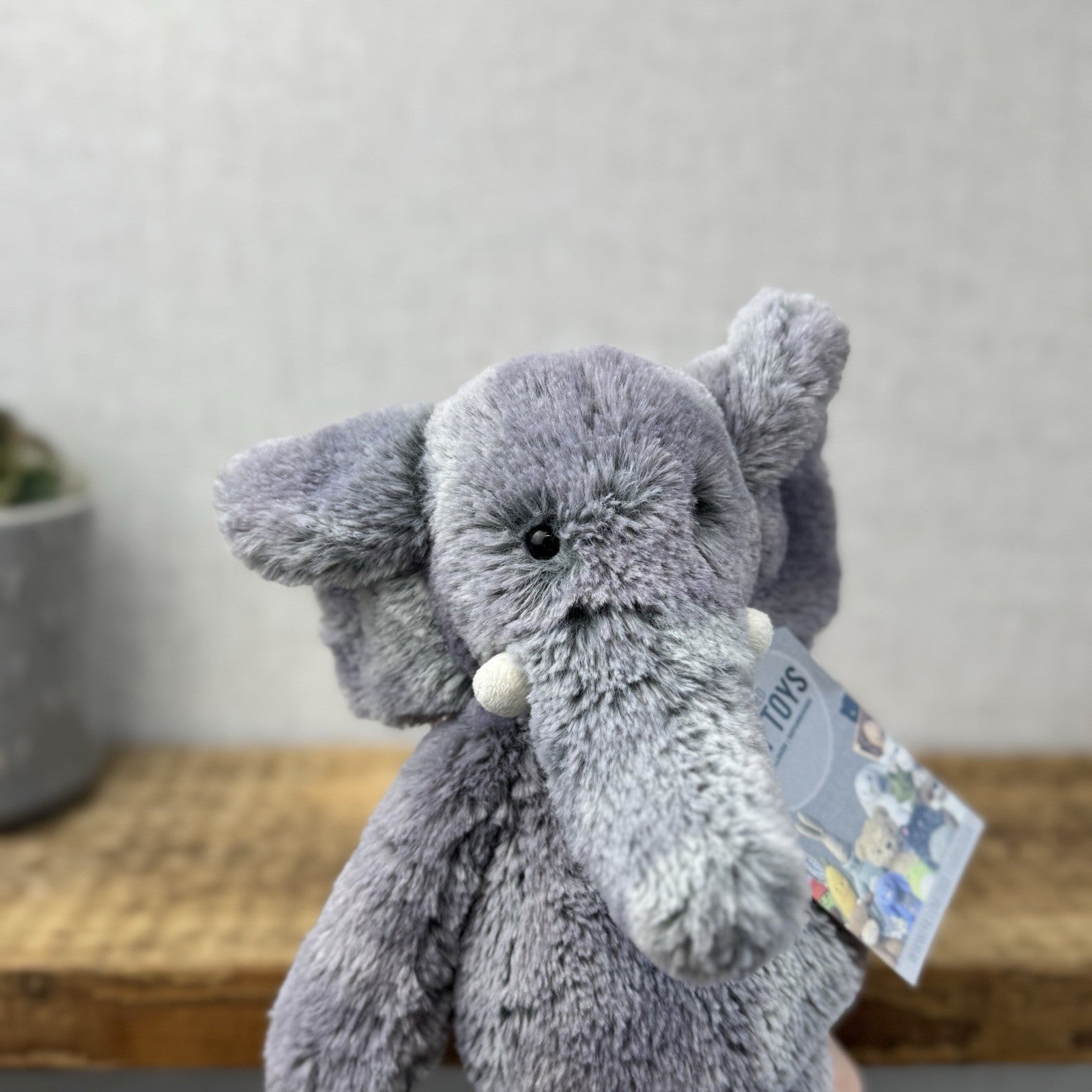 Jellycat Puddle Elephant - Blue/Grey Mix Elephant Super Soft Retired Medium 14"