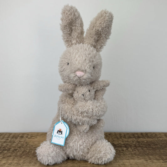 Jellycat Huddles Bunny Beige Rabbit Hare Mum With Baby Soft Plush Toy 14"