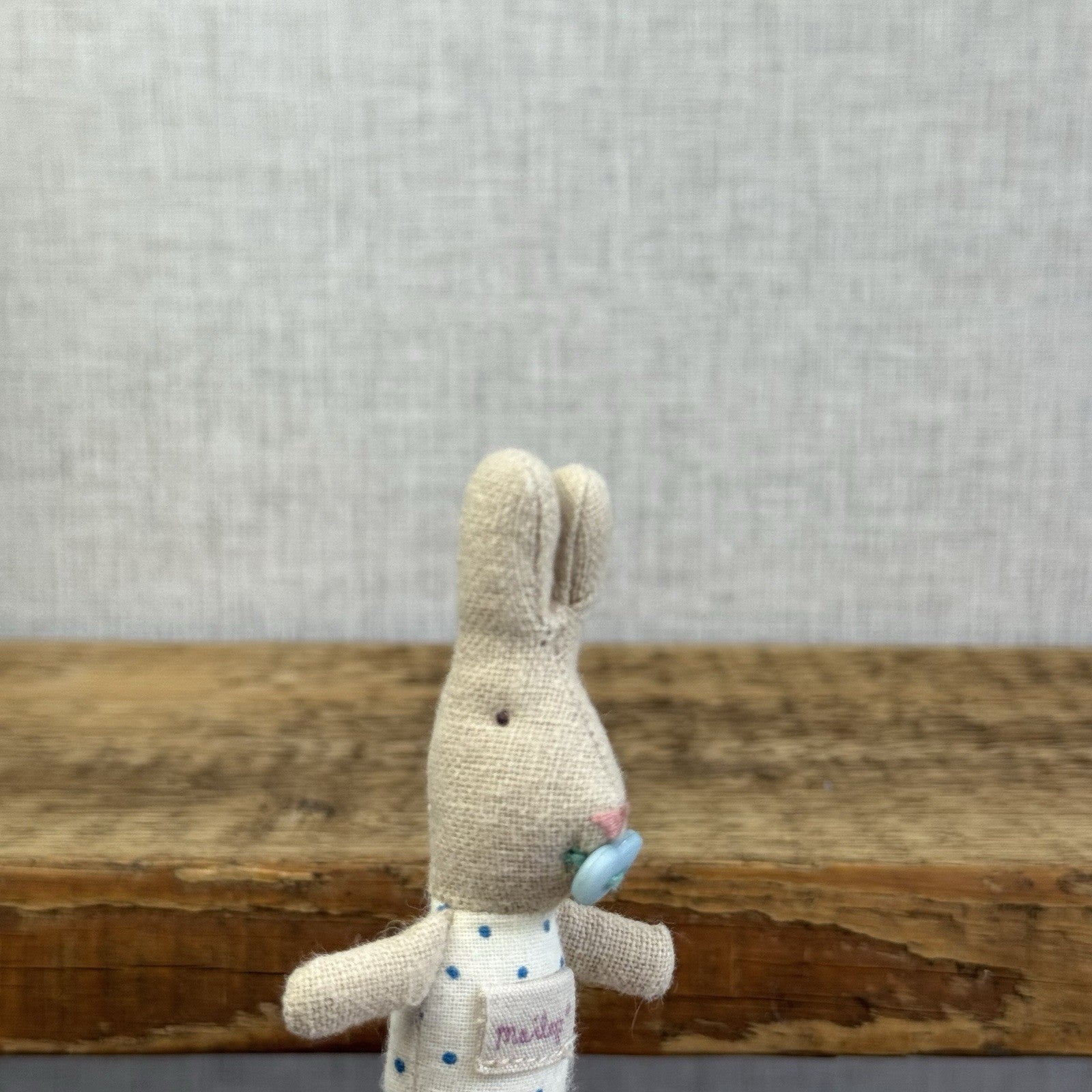 Maileg MY Baby Rabbit 2016 - Retired Baby Bunny With Button Dummy Miniature