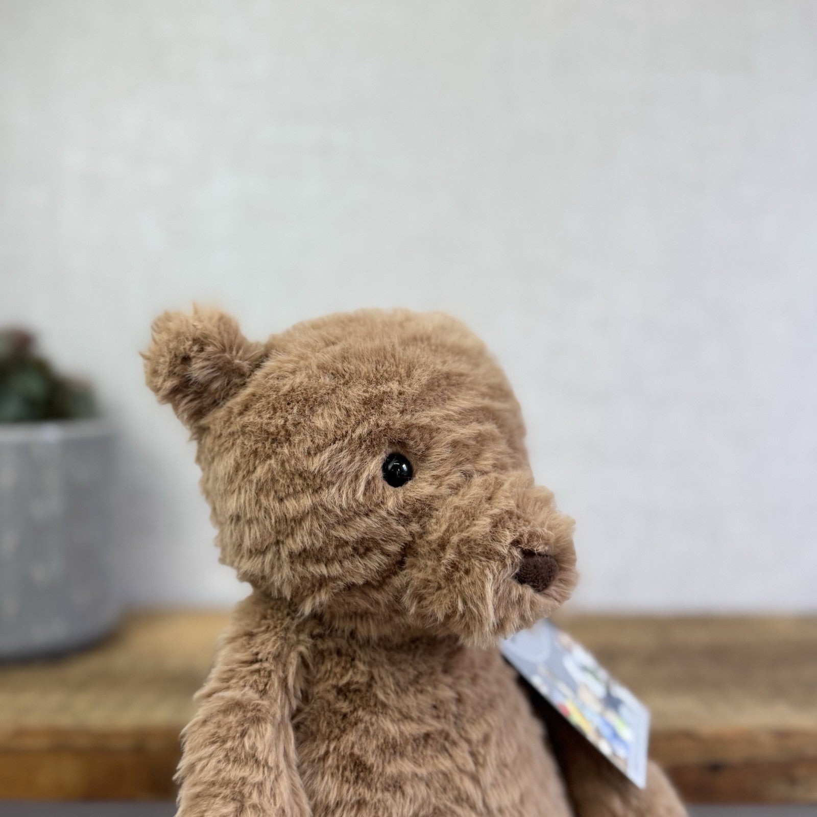 Jellycat Cocoa Bear - Medium Brown Textured Bear Beanie Plush Toy Retired 12"