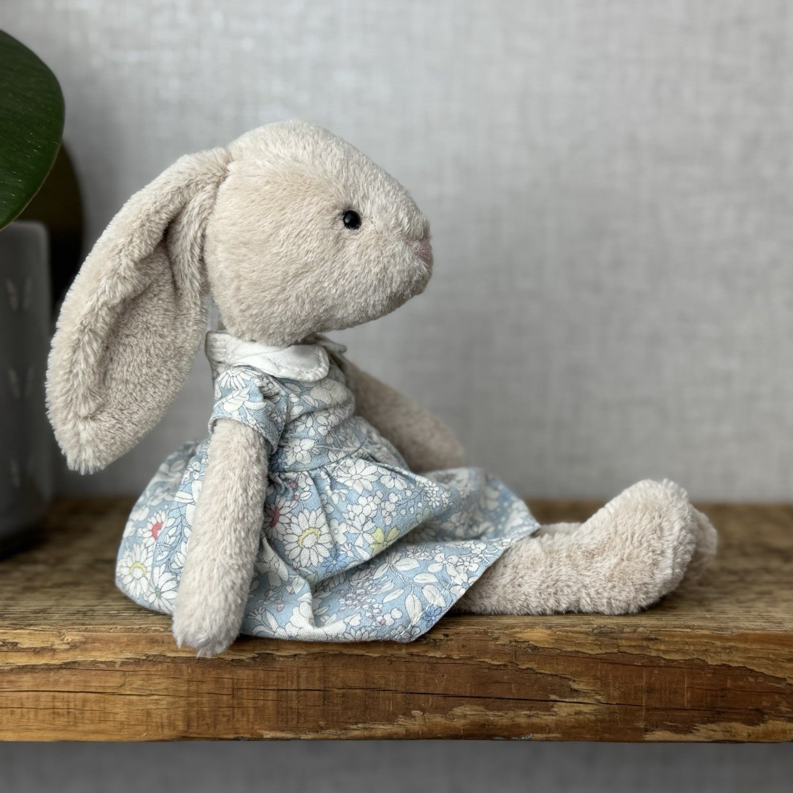Jellycat Floral Lottie Bunny - Small Bunny In A Blue Dress Retired Rabbit 10”