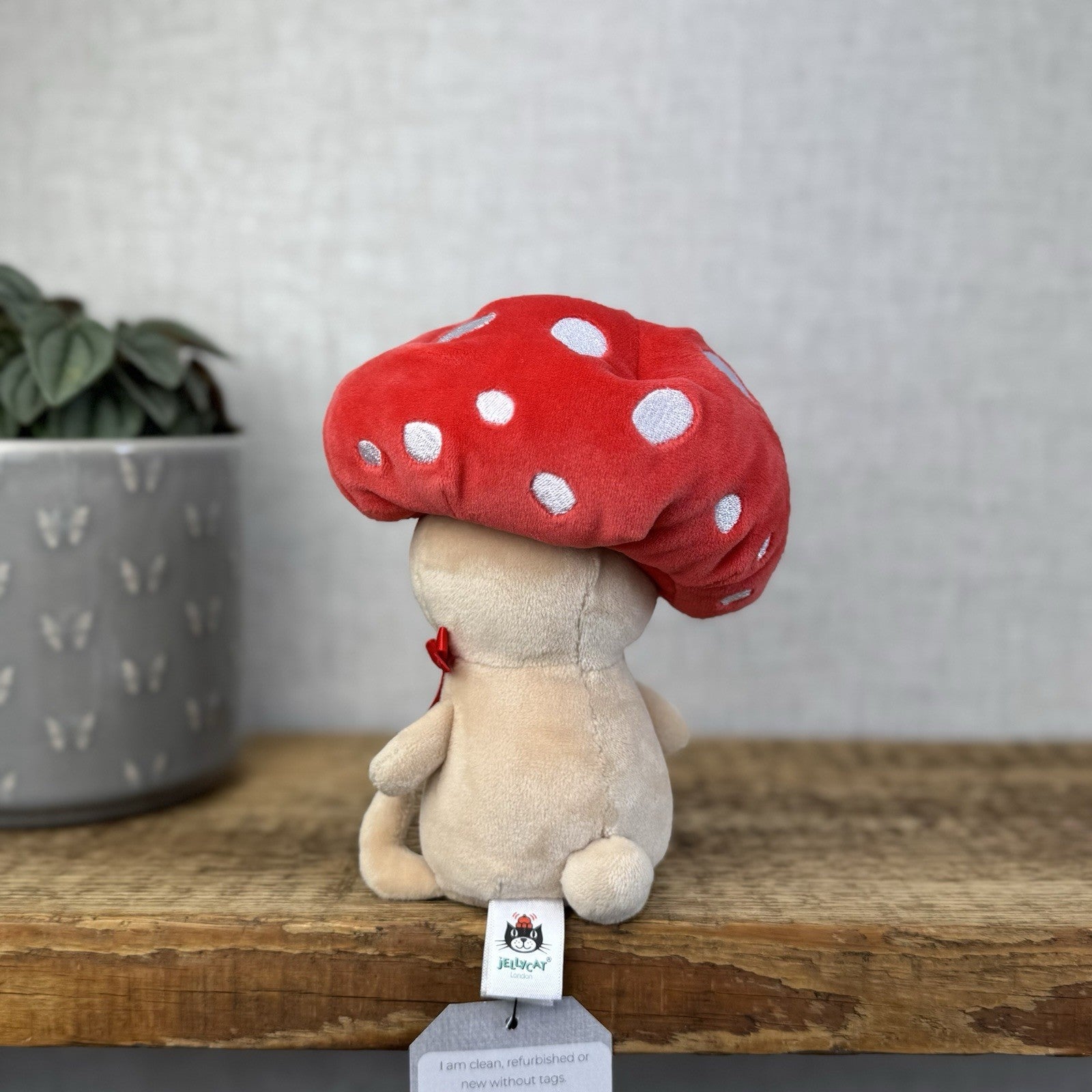Jellycat Fun Guy Robbie - Red Mushroom Kawaii Beanie Velour Retired 8”